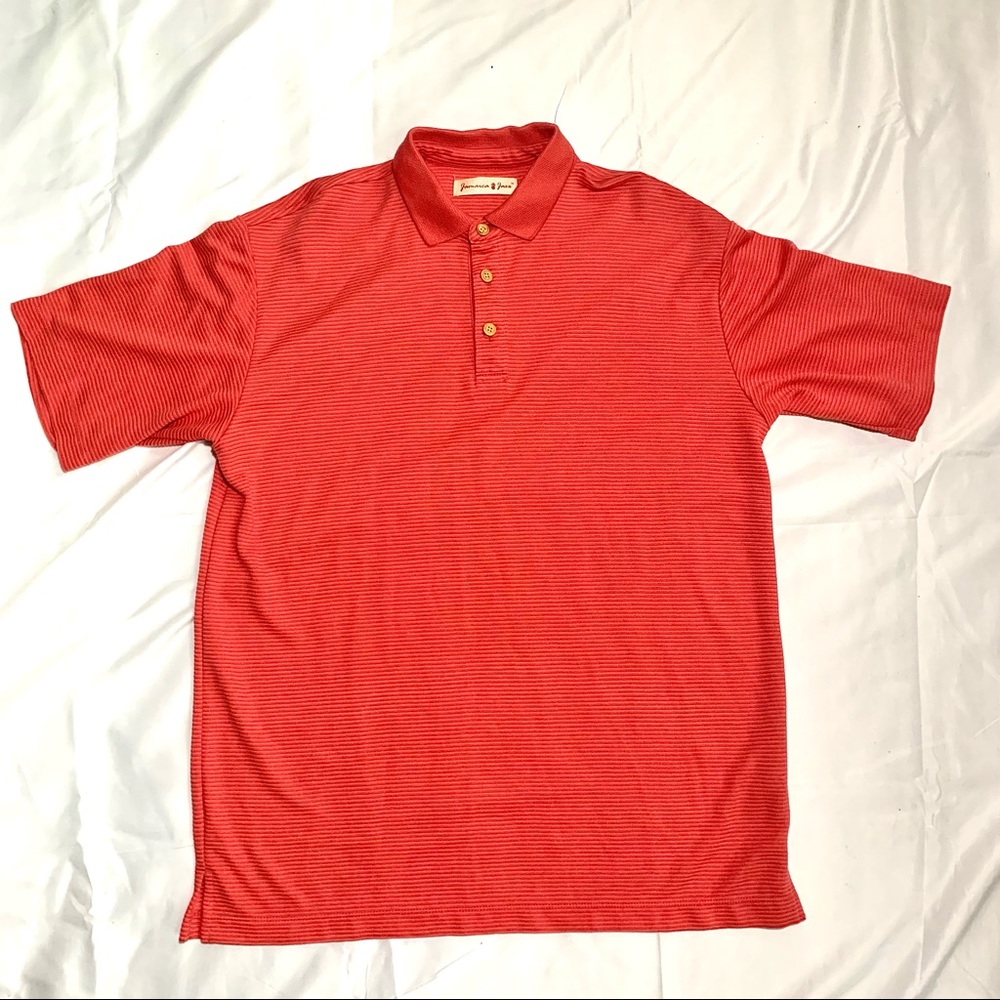 Jamaica Jaxx Men's Medium Polo Button Up Pink